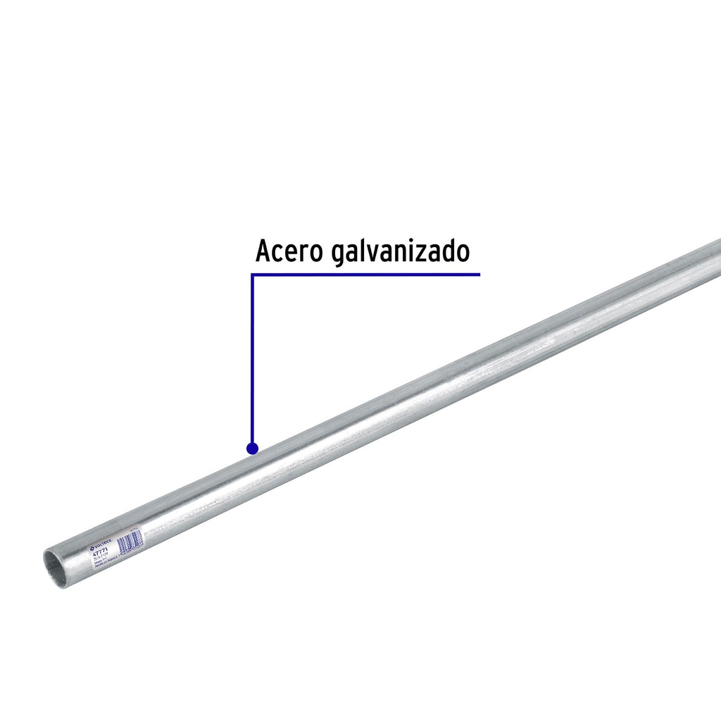 TRU- TUBO 1/2&quot; DE ACERO GALVANIZADO 3M PARA PARED DELGADA