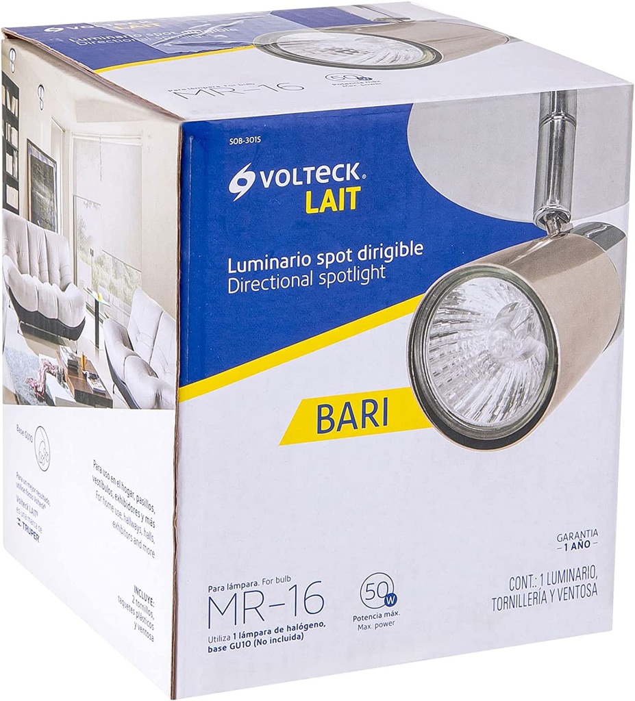 TRU- LAMPARA TIPO SPOT BARI 1XGU10