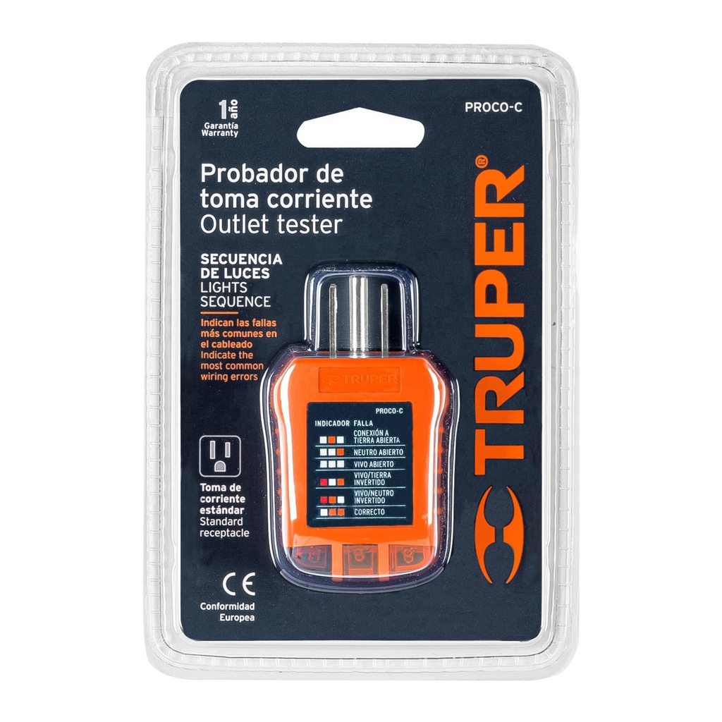 TRU- PROBADOR DE TOMA DE CORRIENTE