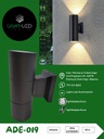 INN- LUMINARIA PARED CILINDRO DOBLE NEGRO 2*GU10