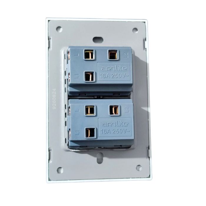 INN - PLACA LUXURY APAGADOR DE 2 INTERRUPTORES 3 VÍAS COLOR NEGRO