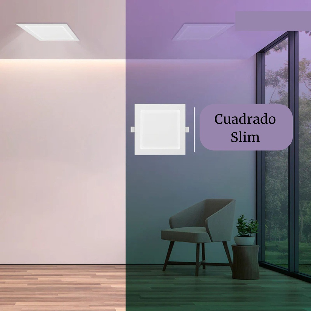 TSH- PANEL CUADRADO SLIM 3W 90-277 VAC CÁLIDO