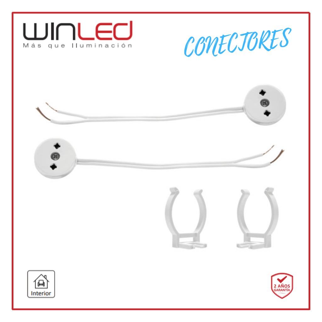 WIN- KIT 2xG13 REDONDO CABLEADO Y CLIPS P/T8