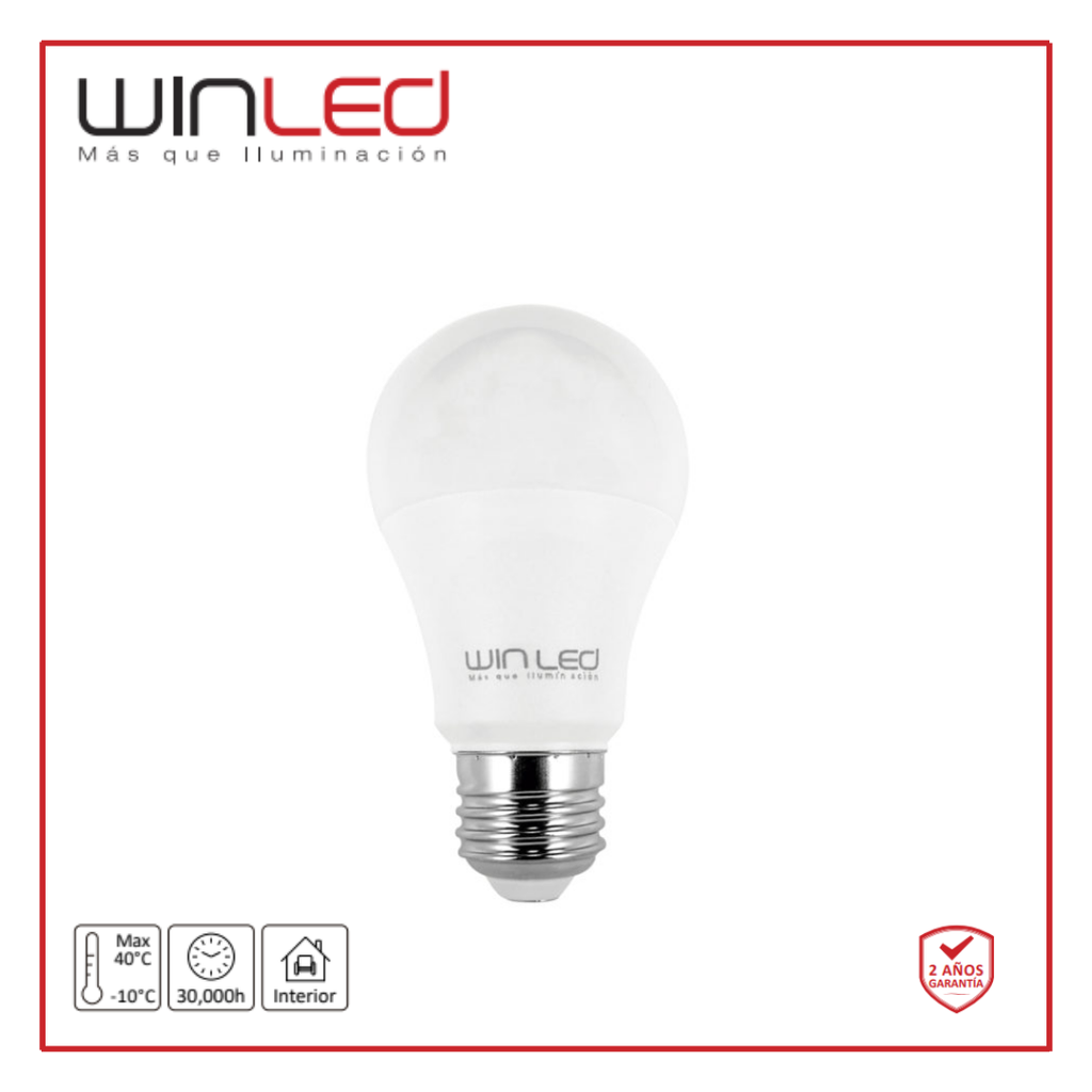 WIN- LÁMPARA LED BULBO E26 10W BLANCO CÁLIDO