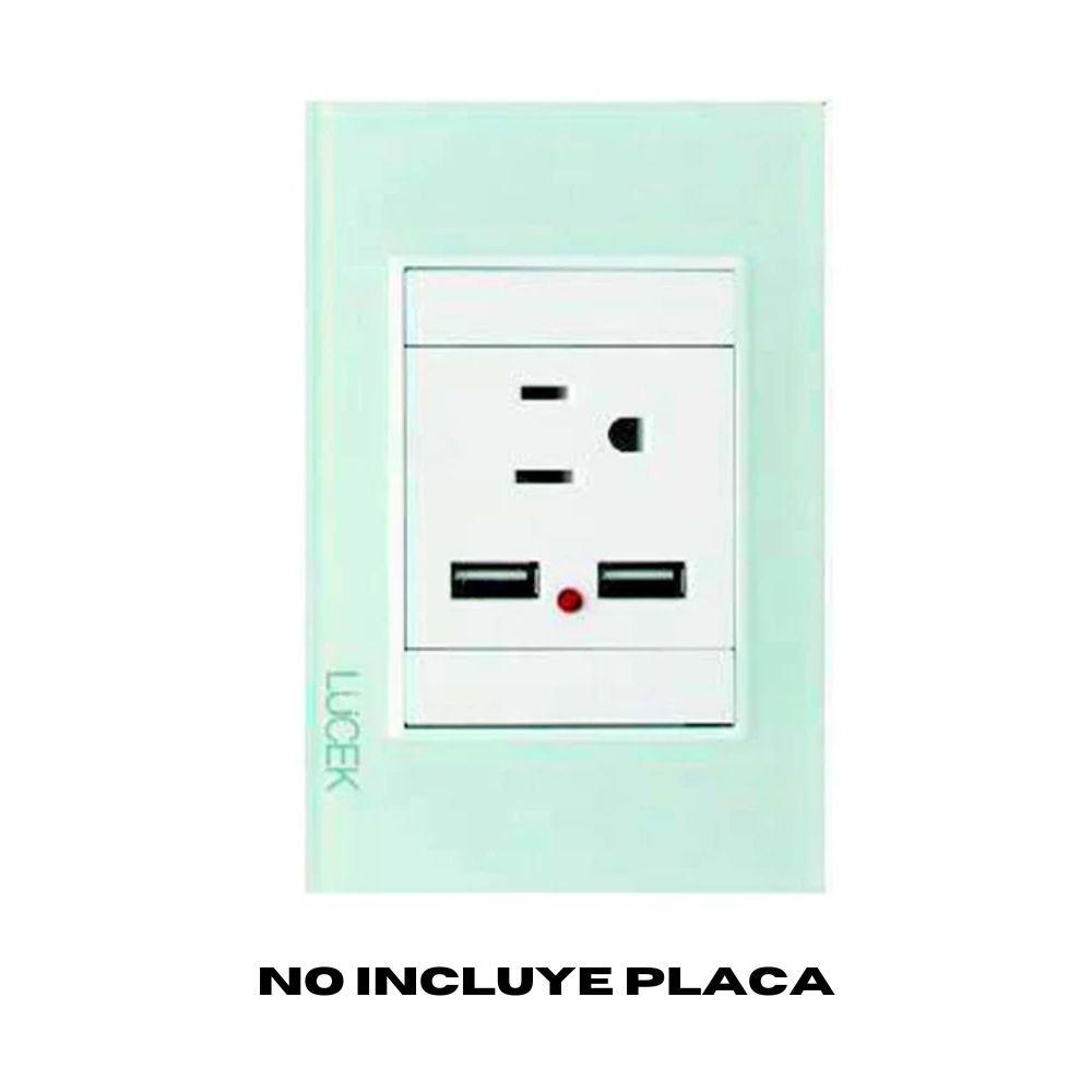 LCK- 2 TOMAS DE USB Y CONTACTO BLANCO