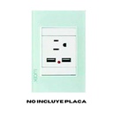 LCK- 2 TOMAS DE USB Y CONTACTO BLANCO