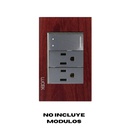 LCK- PLACA METÁLICA DE 3 MÓDULOS COLOR MADERA NOGAL (OBSCURO)