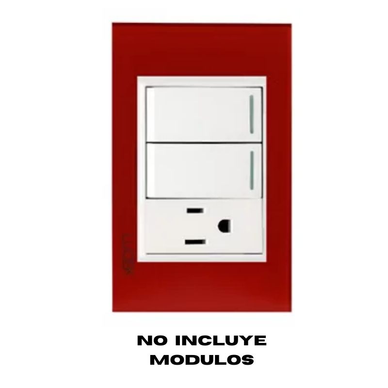 LCK- PLACA METÁLICA DE 3 MÓDULOS COLOR ROJO