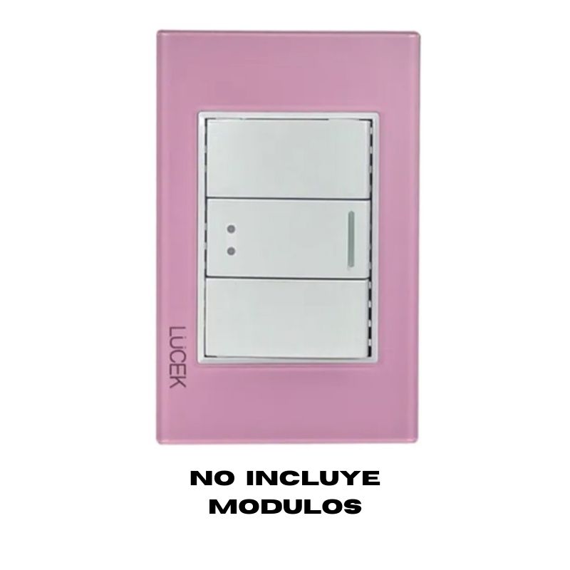 LCK- PLACA METÁLICA DE 3 MÓDULOS COLOR ROSA