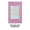 LCK- PLACA METÁLICA DE 3 MÓDULOS COLOR ROSA