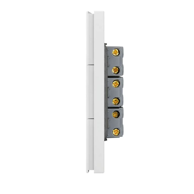 LCK - PLACA PLANA CON 3 INTERRUPTORES DE ESCALERA DE 1 MODULO FLAT BLANCO