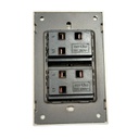 INN - PLACA LUXURY APAGADOR DE 2 INTERRUPTORES 3 VÍAS COLOR GRIS OXFORD