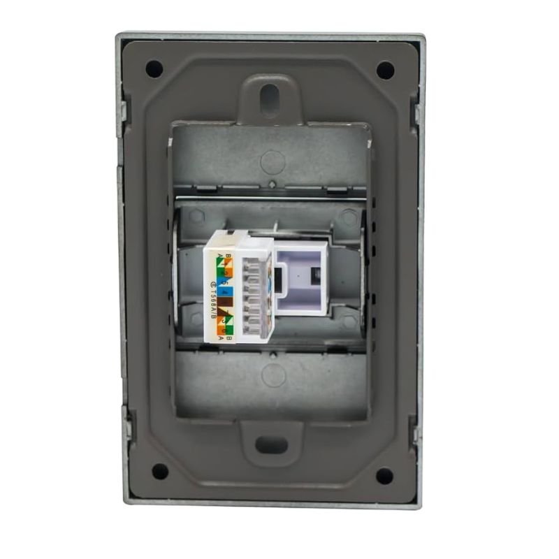 INN - PLACA LUXURY DE CONTACTO RED LAN TIPO RJ45 CAT5 COLOR NEGRO