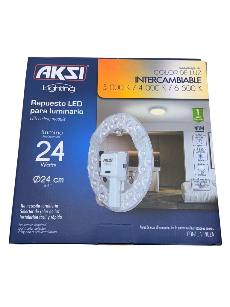 AKS - REPUESTO P/ LUMINARIO CIRCULAR 24W - 3 TONOS DE LUZ