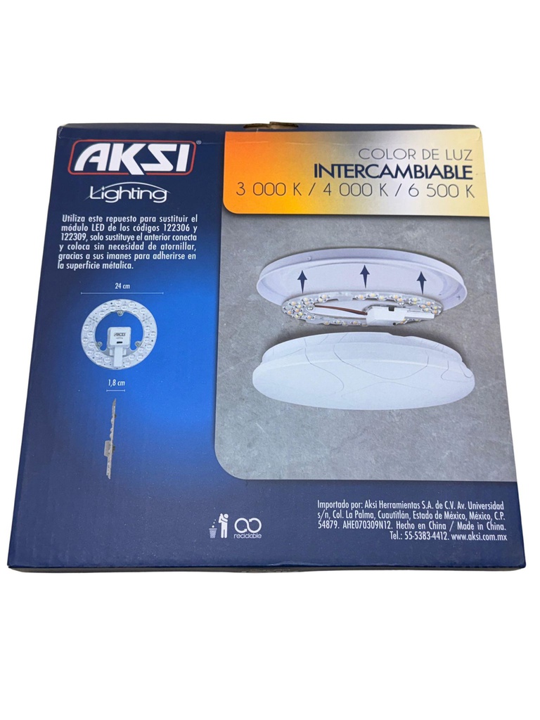 AKS - REPUESTO P/ LUMINARIO CIRCULAR 24W - 3 TONOS DE LUZ