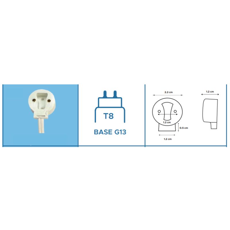 ADI-JGO 2 BASES PARA TUBO LED (TIPO CHUPON)