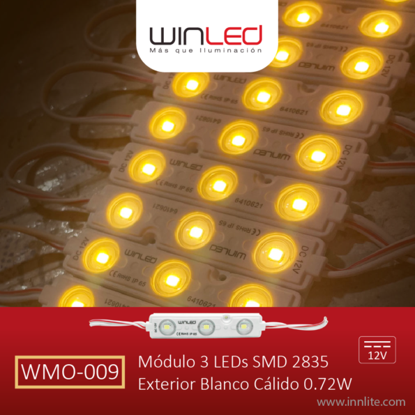 WIN- MÓDULO 3 LEDS SMD2835 BLANCO CÁLIDO EXTERIOR