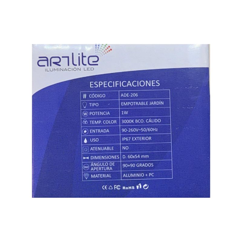 INN- EMPOTRABLE PISO LED LATERAL 1W EXT BC