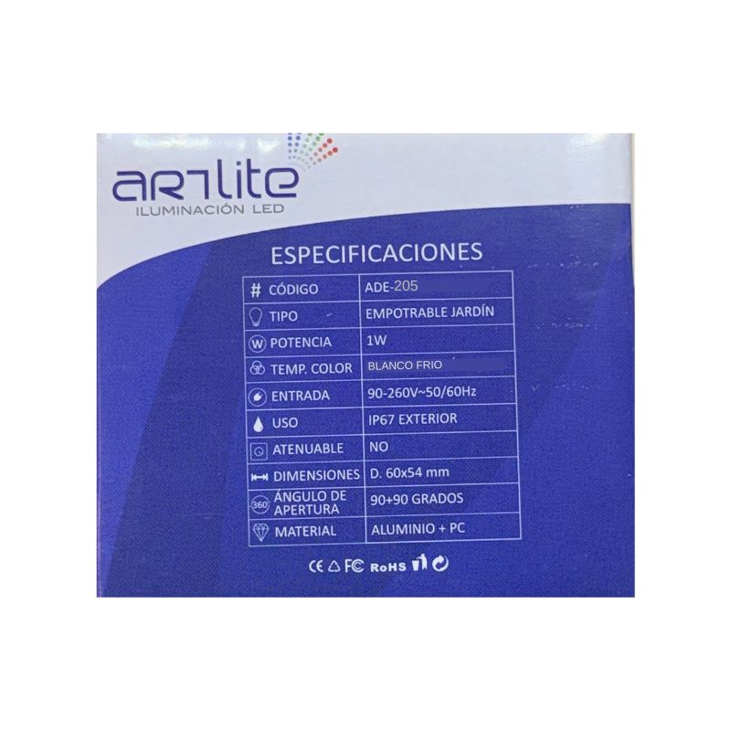 INN- EMPOTRABLE PISO LED LATERAL 1W EXT BF