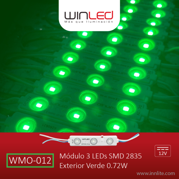 WIN- MÓDULO 3 LEDS SMD2835 VERDE EXTERIOR