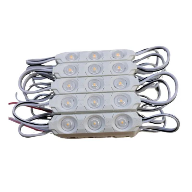 100pz Módulos 3 Led P/ Exterior C/ Lupa 110v Calido Directo