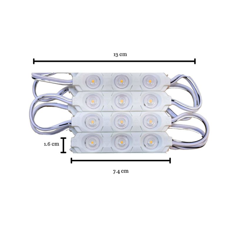 10pz Módulos 3 Led P/ Exterior Con Lupa 110v Directo Blanco cálido