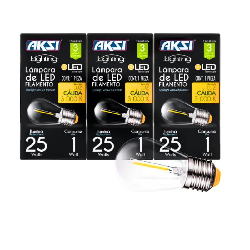 AKS- FOCO LED S14 6PACK 1W, CÁLIDO 3000k