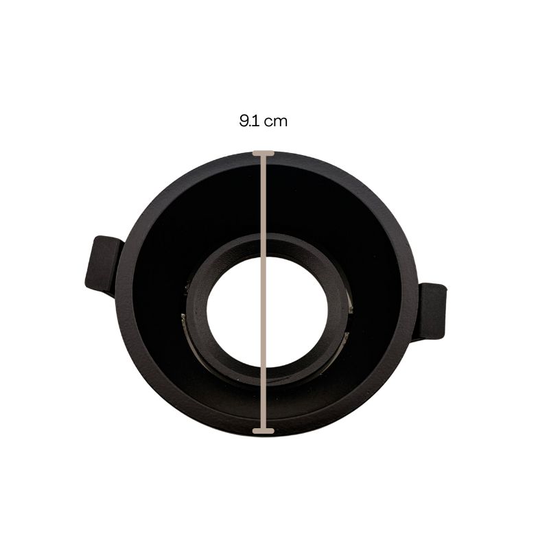 INN- EMPOTRABLE ARO METÁLICO DIRIGIBLE PROFESIONAL NEGRO INTERIOR BASE GU10