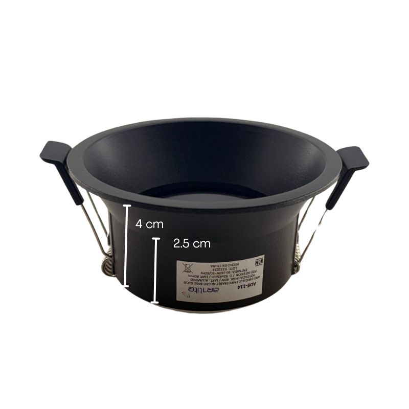 INN- EMPOTRABLE ARO METÁLICO DIRIGIBLE PROFESIONAL NEGRO INTERIOR BASE GU10
