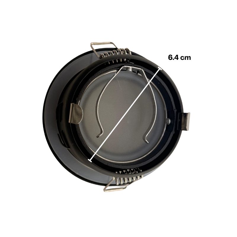 INN- EMPOTRABLE ARO METÁLICO FIJO PROFESIONAL NEGRO EXTERIOR IP65 BASE GU10