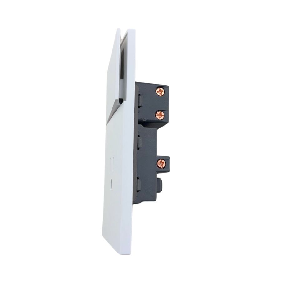 INN - PLACA LUXURY CONTACTO SENCILLO Y APAGADOR DE 1 INTERRUPTOR 3 VIAS COLOR BLANCO