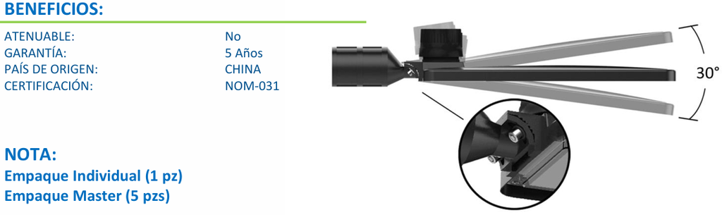 GEO- SUBURBANA 100W CON FOTOCELDA 10000 LM