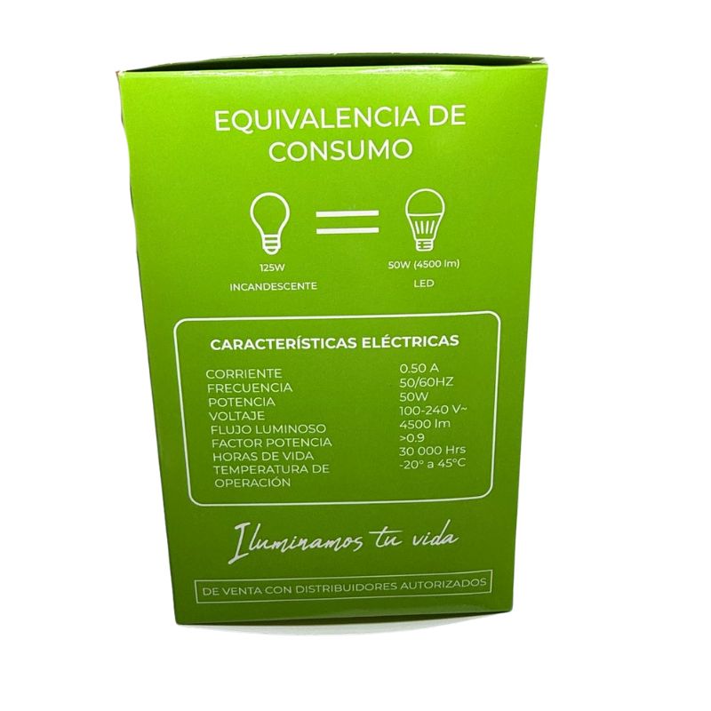 GEO- LED FOCO E27 50W con ADAPTADOR E40