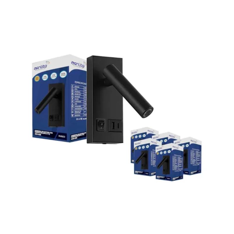 INN- LUMINARIA LED PARED LECTURA CON PUERTOS USB BLANCO CÁLIDO