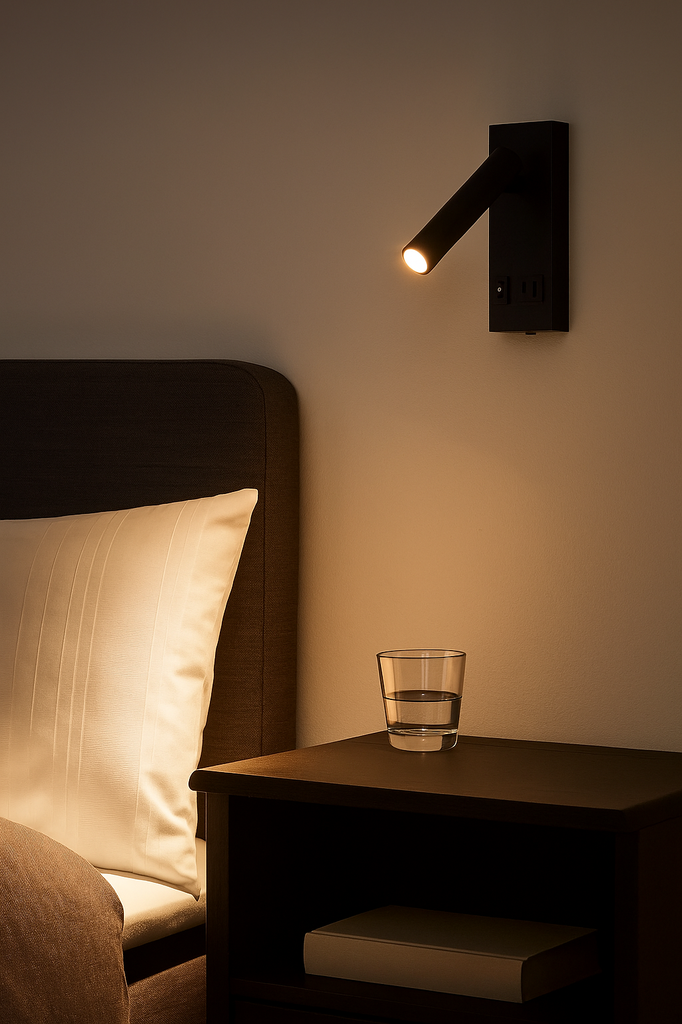 INN- LUMINARIA LED PARED LECTURA CON PUERTOS USB BLANCO CÁLIDO