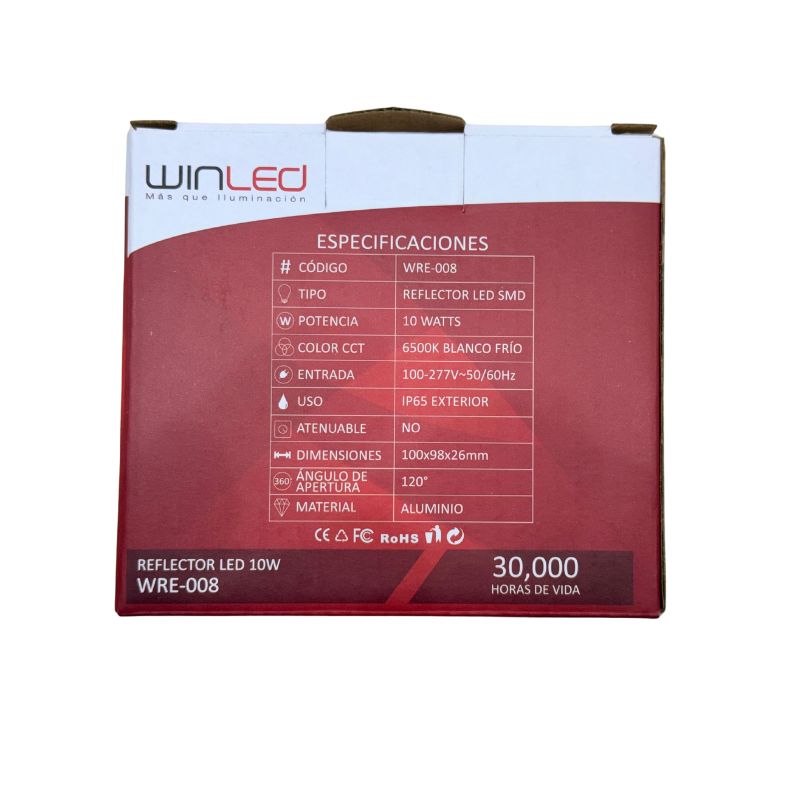 WIN- REFLECTOR SLIM LED 10W SMD BLANCO FRÍO
