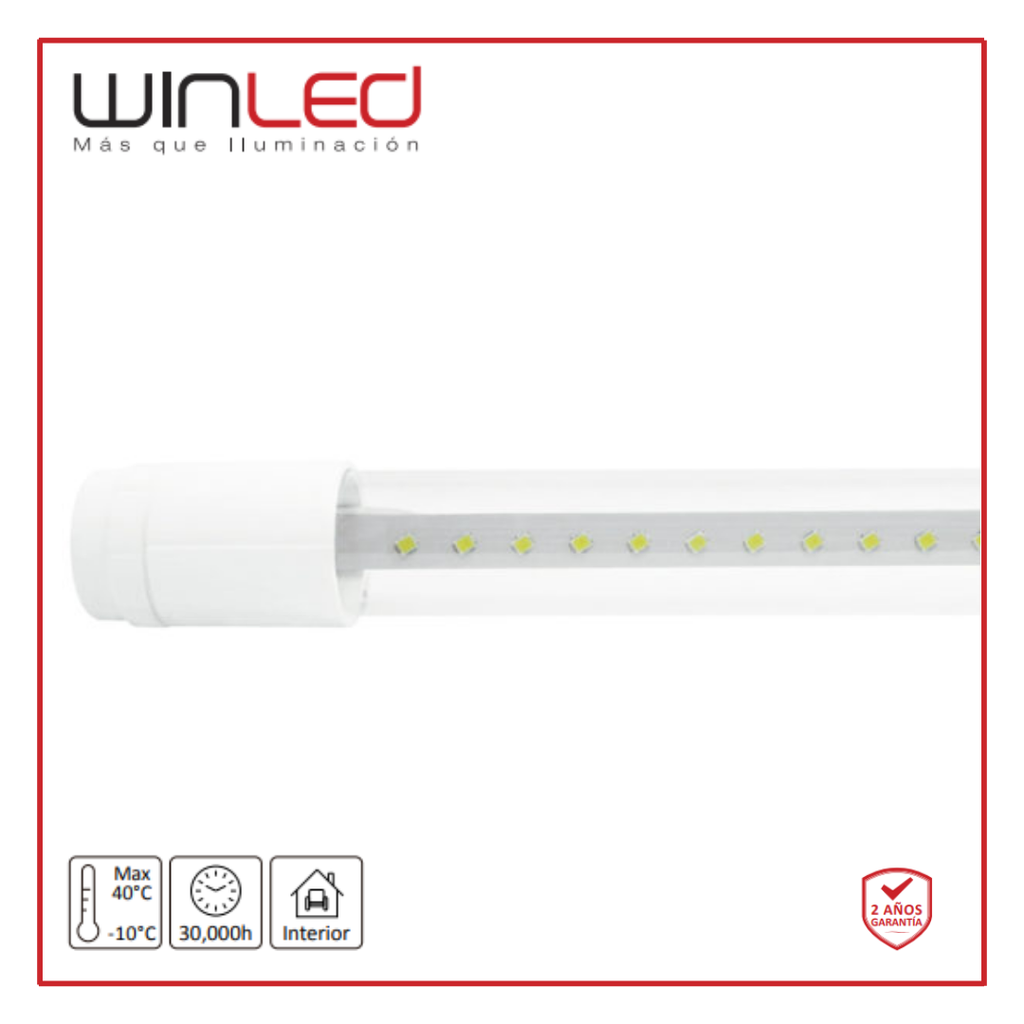 WIN- TUBO LED BASE PLASTICO 0.6M TRANS 9W BF