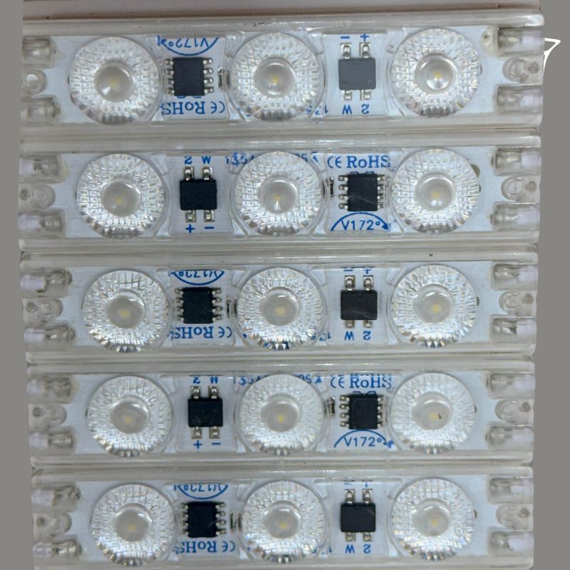 10pz  Módulos 3 Led P/ Exterior C/ Lupa 110V Frio estructura transparente