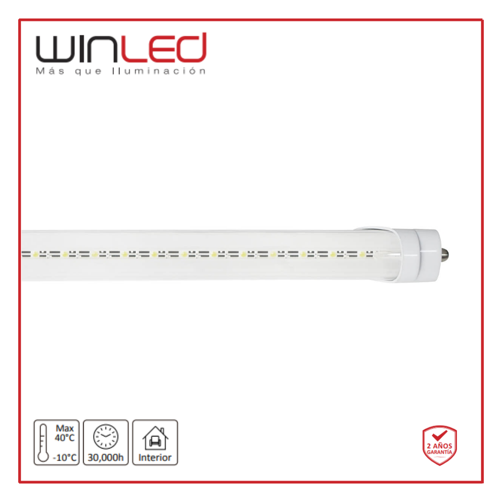 WIN- Tubo LED Base Plastico 2.4M Trans. 36W BF