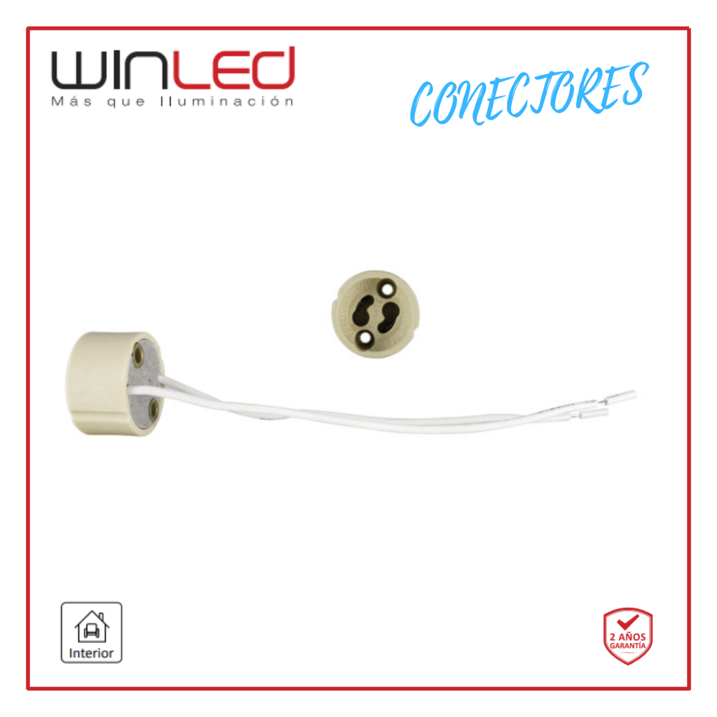 Win- CONECTOR GU10 BASE CERÁMICA CON CABLE