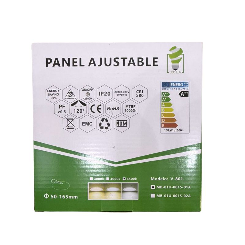 ILV - PANEL AJUSTABLE REDONDO BCO FRIO 15w ECO