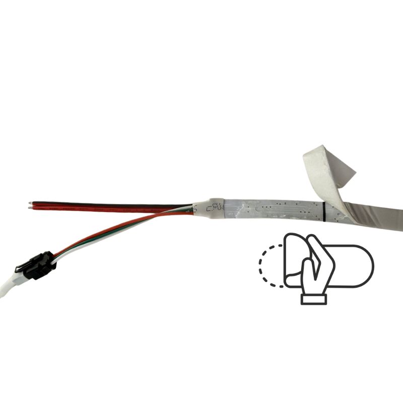 GX- TIRA LED RGB 60L/M 5M 5050 C/ REMOTO RAYO 12V