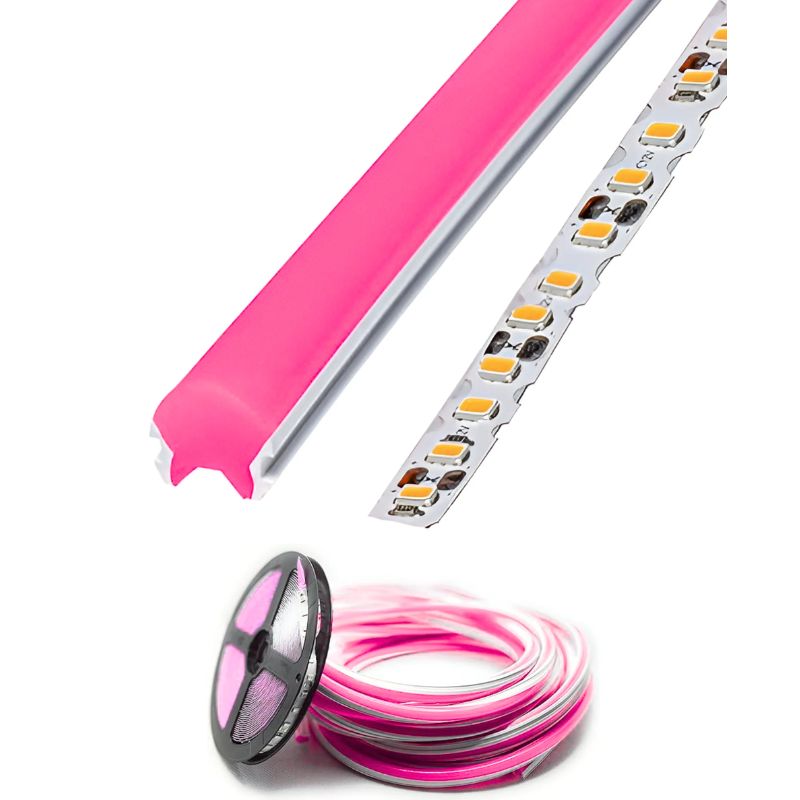 GX- TIRA NEON 2da GEN 12V 120L/M 1M 6MM ROSA