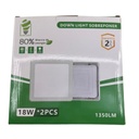 ILV- PANEL SOBREPONER CUADRADO 18W BLANCO FRIO 2PACK