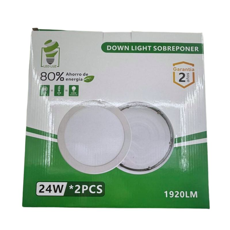 ILV- PANEL SOBREPONER REDONDO 24W BLANCO FRIO 2PACK