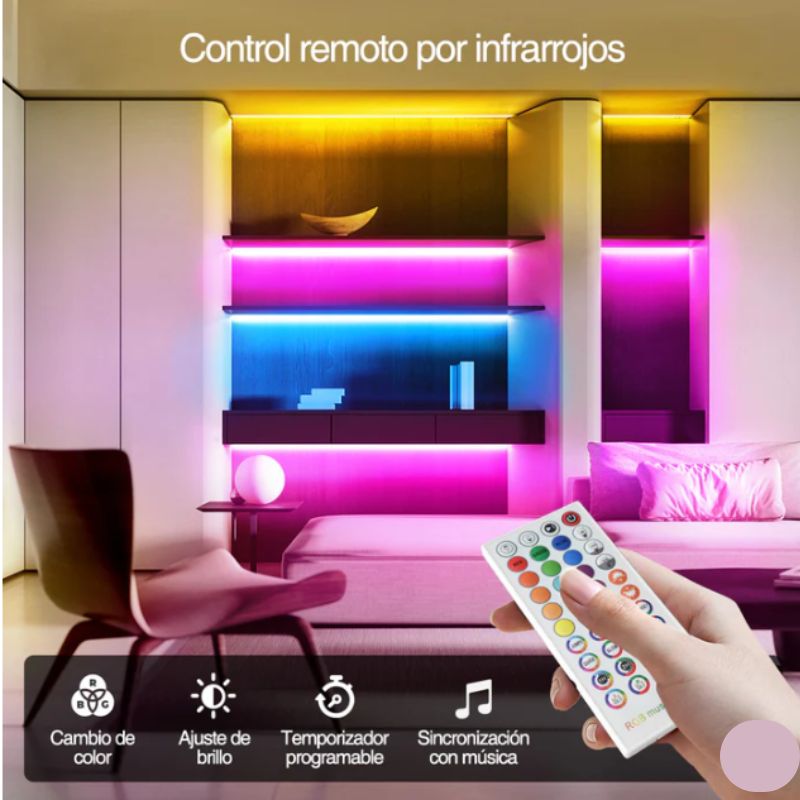 GX- TIRA COB RGB 5M 192L/M 12V 3A/36W BT AUDIORITMICA