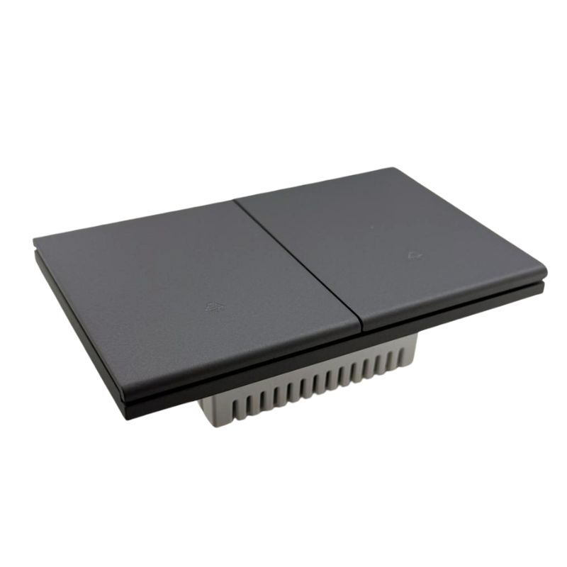 INN - PLACA LUXURY SMART WiFi BT APAGADOR DE 2 INTERRUPTORES GRIS OXFORD