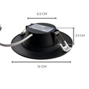 INN- PANEL REDONDO EMPOTRABLE NEGRO 6W