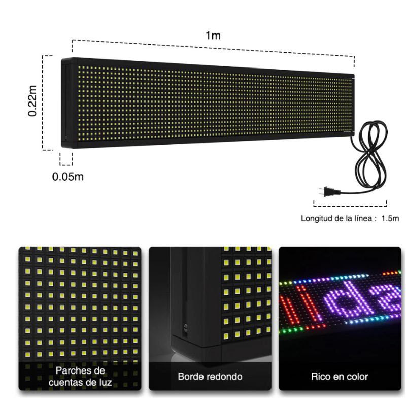GX- LETRERO-RGB-P10-WIFI-100*20*5.5CM