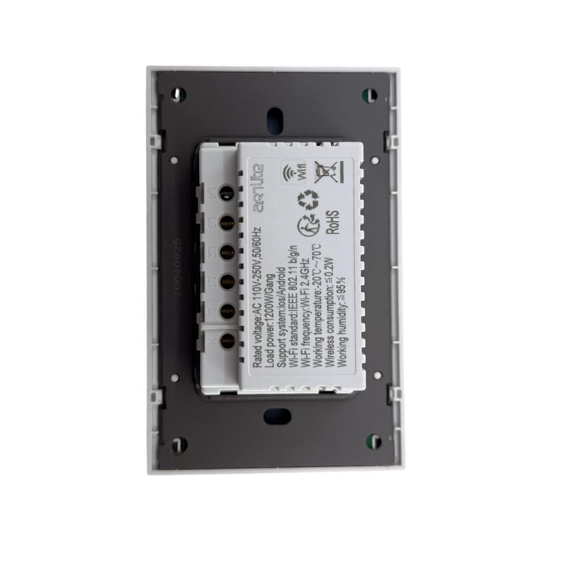 INN- PLACA LUXURY SMART WiFi BT APAGADOR DE 3 INTERRUPTORES GRIS OXFORD